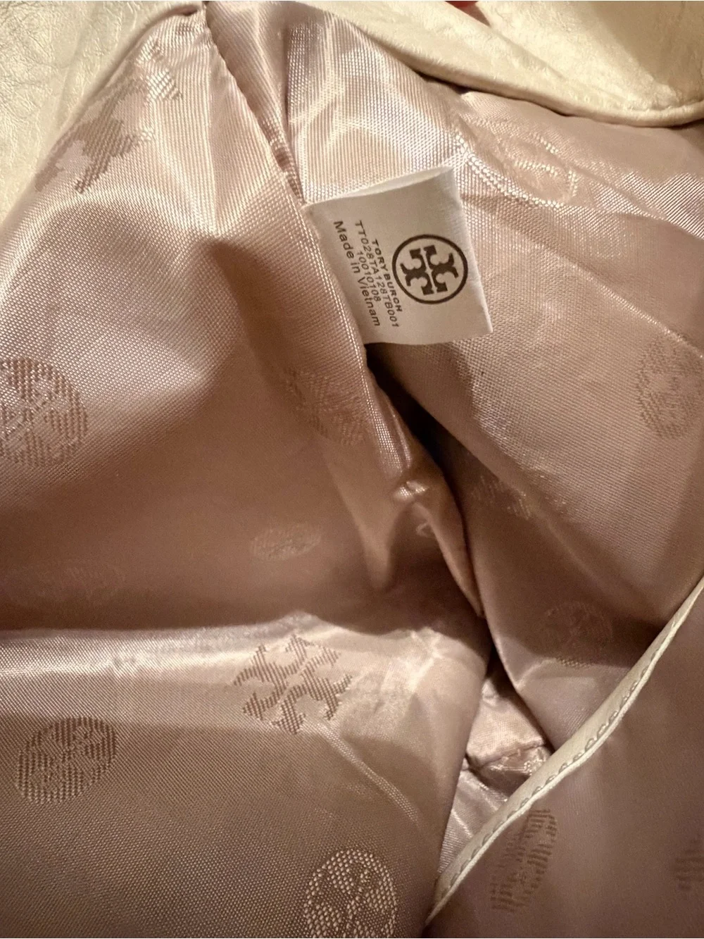 Tory Burch Ivory Logo Chain-Handle Tote